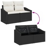 vidaXL Ensemble de canapés de jardin 10 pièces avec coussins noirs en poly rattan et acacia