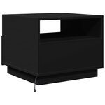 vidaXL Table basse avec lumières LED noir 50x49x40 cm