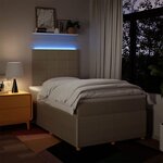 vidaXL Sommier à lattes de lit avec matelas Crème 120x200 cm Tissu
