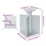 vidaXL Base de parasol enterré argenté 27 5x27 5x45 cm acier