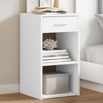 vidaXL Tables de chevet 2 Pièces blanc 35x34x65 cm bois d'ingénierie