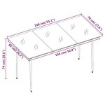 vidaXL Table à dîner de jardin Noir 140x70x74 cm Acier et verre
