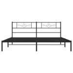 vidaXL Cadre de lit métal avec tête de lit noir 183x213 cm