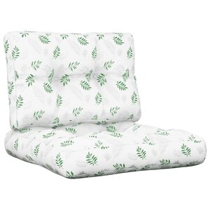 vidaXL Coussins de palette lot de 2 motif de feuilles tissu