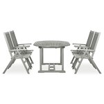 vidaXL Mobilier à dîner de jardin 5 Pièces Bois d'acacia massif Gris