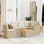 vidaXL Salon de jardin avec coussins 6 Pièces beige résine tressée