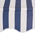 vidaXL Auvent rétractable manuel 150 cm Rayures bleues et blanches