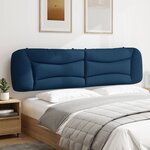 vidaXL Coussin de tête de lit bleu 200 cm tissu