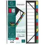 Trieur Rigide Ordonator Dos Extensible 12 Compartiments - Noir - X 6 - Exacompta