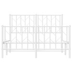 vidaXL Cadre de lit métal avec tête de lit/pied de lit blanc 120x190cm