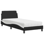 vidaXL Lit avec matelas noir et blanc 80x200 cm similicuir