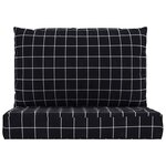 vidaXL Coussins de palette lot de 2 motif à carreaux noir tissu Oxford