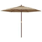 vidaXL Parasol de jardin avec mât en bois taupe 299x240 cm