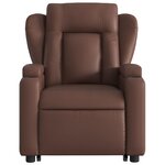vidaXL Fauteuil inclinable de massage Marron Similicuir