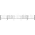 vidaXL Clôture de jardin à dessus en lance Acier (1 25-1 5)x8 5 m Noir