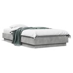 vidaXL Cadre de lit avec lumières LED gris béton 75x190 cm