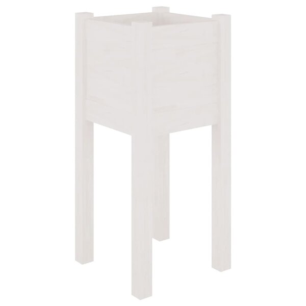 vidaXL Jardinière d'extérieur Blanc 31x31x70 cm Bois de pin massif