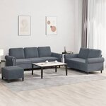 vidaXL Ensemble de canapés 3 Pièces avec coussins Gris foncé Velours