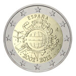 2 euros commémorative Espagne 2012 - 10 ans de l'Euro.
