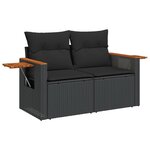 vidaXL Salon de jardin 8 Pièces avec coussins noir résine tressée