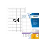 Bte 1600 étiquettes superprint 45,7 x 16,9 mm avec bord blanc, 25 feuilles a4 herma