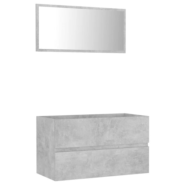 vidaXL Ensemble de meubles de salle de bain 2 Pièces gris béton