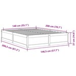 vidaXL Cadre de lit sans matelas cire marron 140x200cm bois pin massif