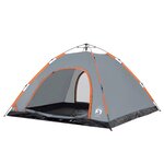 vidaXL Tente de camping 5 personnes gris libération rapide