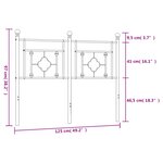 vidaXL Tête de lit métal blanc 120 cm
