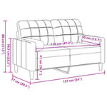 vidaXL Canapé 2 places avec oreillers décoratifs noir 120 cm velours