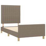 vidaXL Cadre de lit avec tête de lit Taupe 90x190 cm Tissu
