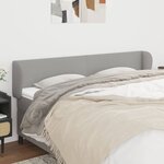 vidaXL Tête de lit avec oreilles Gris clair 163x23x78/88 cm Tissu