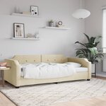 vidaXL Lit de repos crème 90x200 cm tissu