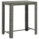 vidaXL Ensemble de bar jardin 5 Pièces gris poly rotin/bois massif acacia