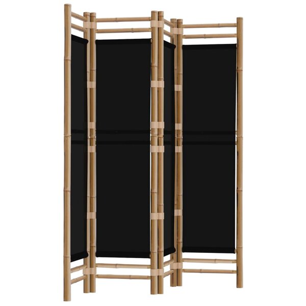 vidaXL Cloison de séparation pliante 4 panneaux 160 cm Bambou et toile