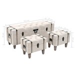 vidaXL Ensemble de bancs de rangement 3 Pièces Bois massif et acier