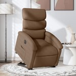 vidaXL Fauteuil inclinable électrique marron tissu