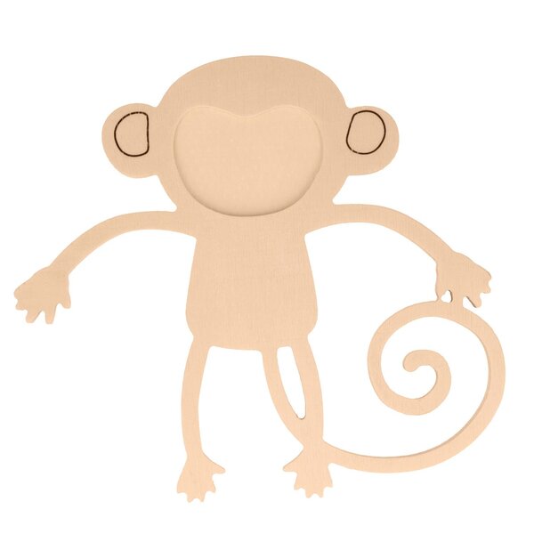 Cadre photo en bois en forme de singe