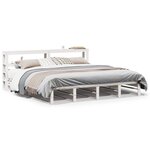 vidaXL Cadre de lit sans matelas blanc 200x200 cm bois massif de pin