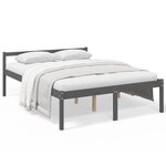 vidaXL Lit pour personne âgée gris 150x200 cm bois de pin massif