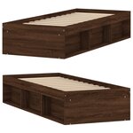 vidaXL Cadre de lit chêne marron 75x190 cm petit simple