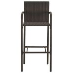 vidaXL Ensemble de bar d'extérieur 5 Pièces accoudoir Poly rotin Marron