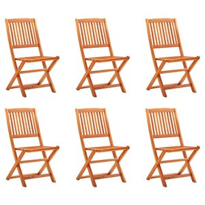 vidaXL Chaises de jardin pliables lot de 6 Bois d'eucalyptus massif