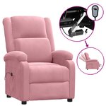 vidaXL Fauteuil inclinable électrique Rose Velours