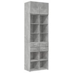 vidaXL Armoire de rangement gris béton 70x42 5x225cm bois d'ingénierie