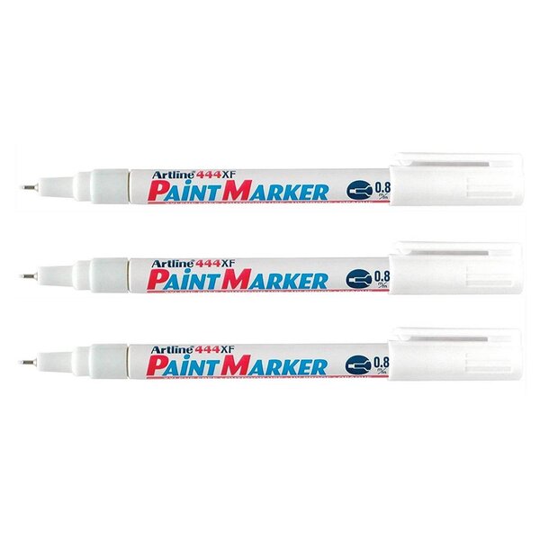 Marqueur 'Paint' '444 XF' permanent indélébile pointe 0 8 mm blanc x 3 ARTLINE