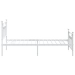 vidaXL Cadre de lit métal avec tête de lit/pied de lit blanc 107x203cm