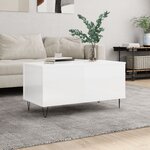vidaXL Table basse Blanc brillant 90x44 5x45 cm Bois d'ingénierie