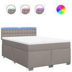 vidaXL Sommier à lattes de lit avec matelas Taupe 140x190 cm Tissu