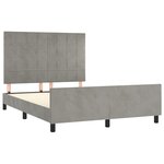 vidaXL Cadre de lit avec tête de lit Gris clair 140x190 cm Velours